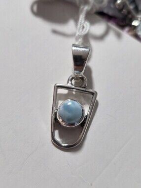 Sterling Silver Blue Larimar Pendant.